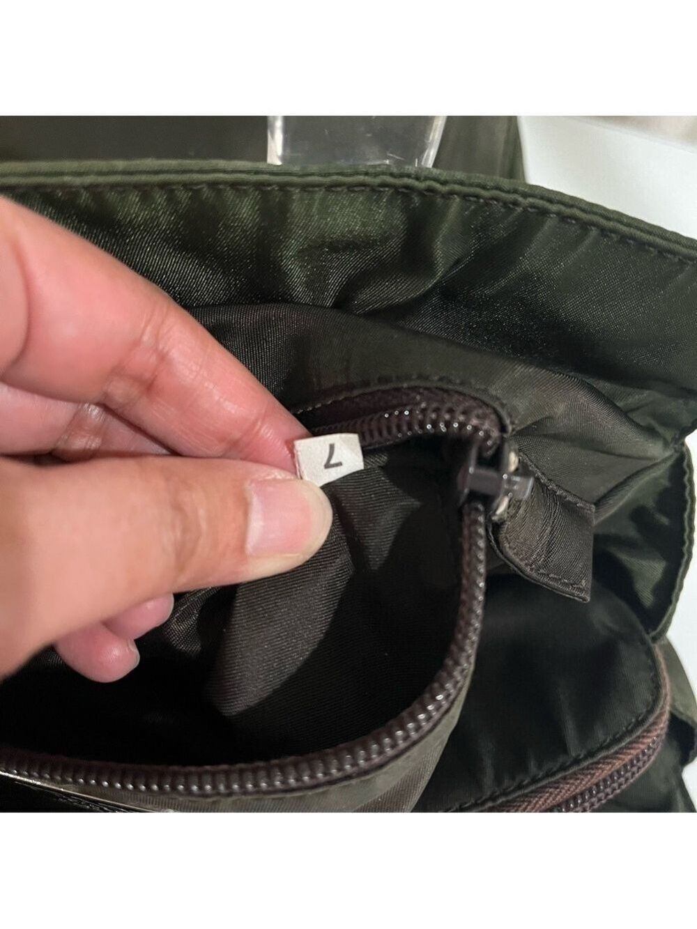 PRADA TESSUTO GREEN NYLON HANDBAG - Picture 10 of 11